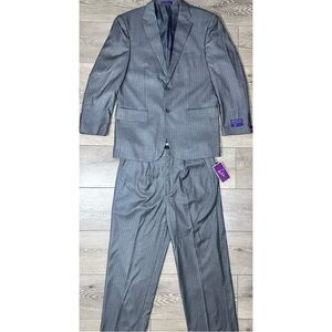 NWT Vinci Super 150’s Zenga Gray 2 Pc Pinstripe Suit